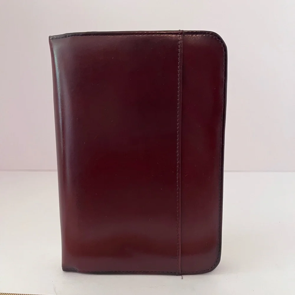 Mundex Portfolio Day Planner Wallet Cards Organizer Binder Top Grain Leather